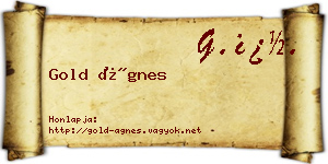 Gold Ágnes névjegykártya