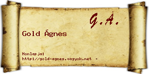 Gold Ágnes névjegykártya