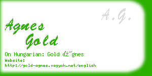 agnes gold business card
